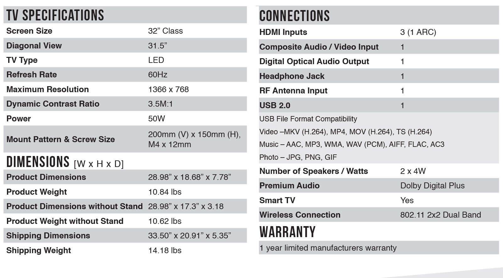 TCL 32” Class S-Series LED HDTV - 32S3750 