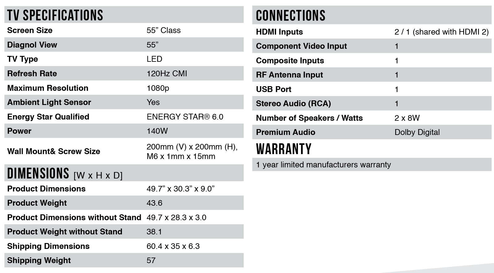 TCL 55” S4690 LED HDTV 