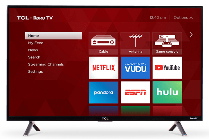 TCL 32” Class 3-Series HD LED Roku Smart TV - Front View