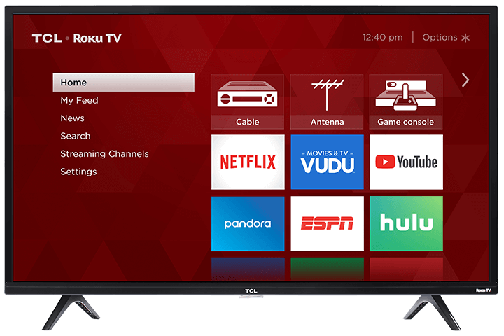 TCL 32” Class 3-Series HD LED Roku Smart TV - Front View