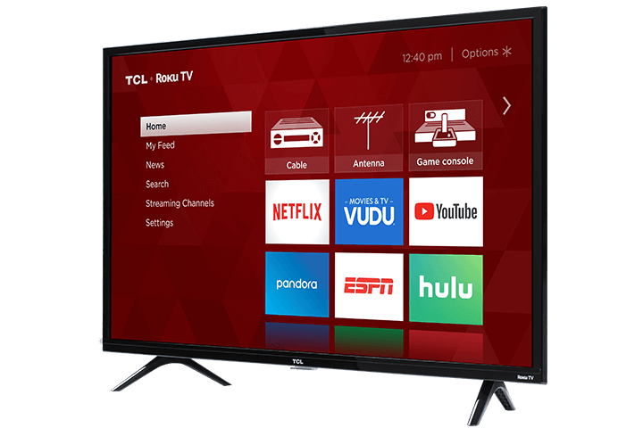 TCL 32” Class 3-Series HD LED Roku Smart TV - Angle View