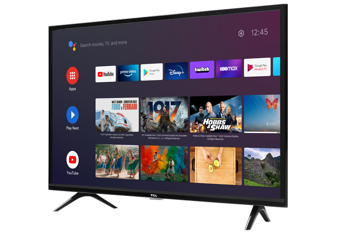 TCL 32” CLASS 3-SERIES HD LED Android SMART TV - 32S330 Angled Right