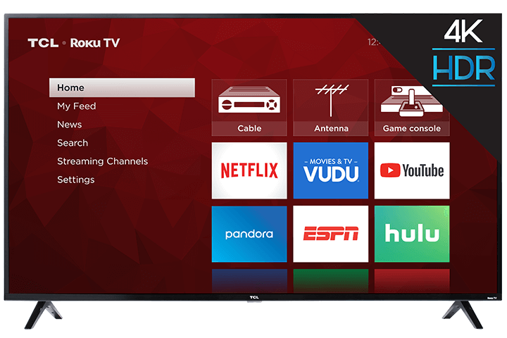 TCL 65" Class 4-Series 4K UHD LED Roku Smart TV 65S421 - Front View